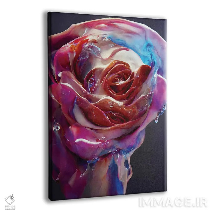 تابلو دکوراتیو رزهای قرمز پوشیده شده با شیره شیرین ۲ اثر مایک کیف - نمای پرسپکتیو محصول