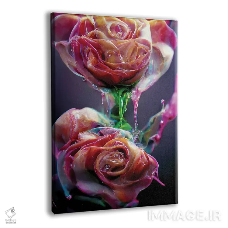 تابلو دکوراتیو رزهای قرمز پوشیده شده با شیره شیرین ۳ اثر مایک کیف - نمای پرسپکتیو محصول