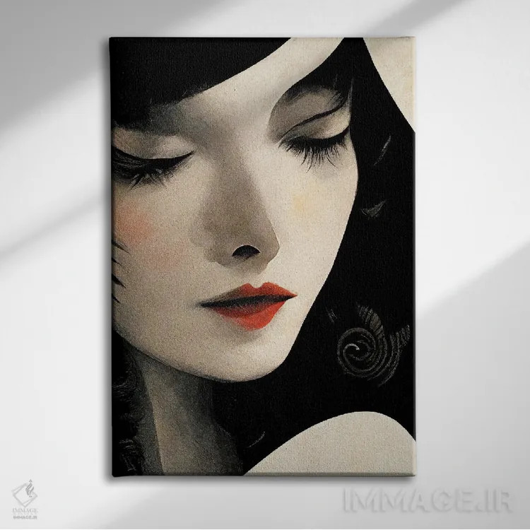 تابلو دکوراتیو پرتره زنانه اثر مایک کیف - نمای روبهرو روی دیوار