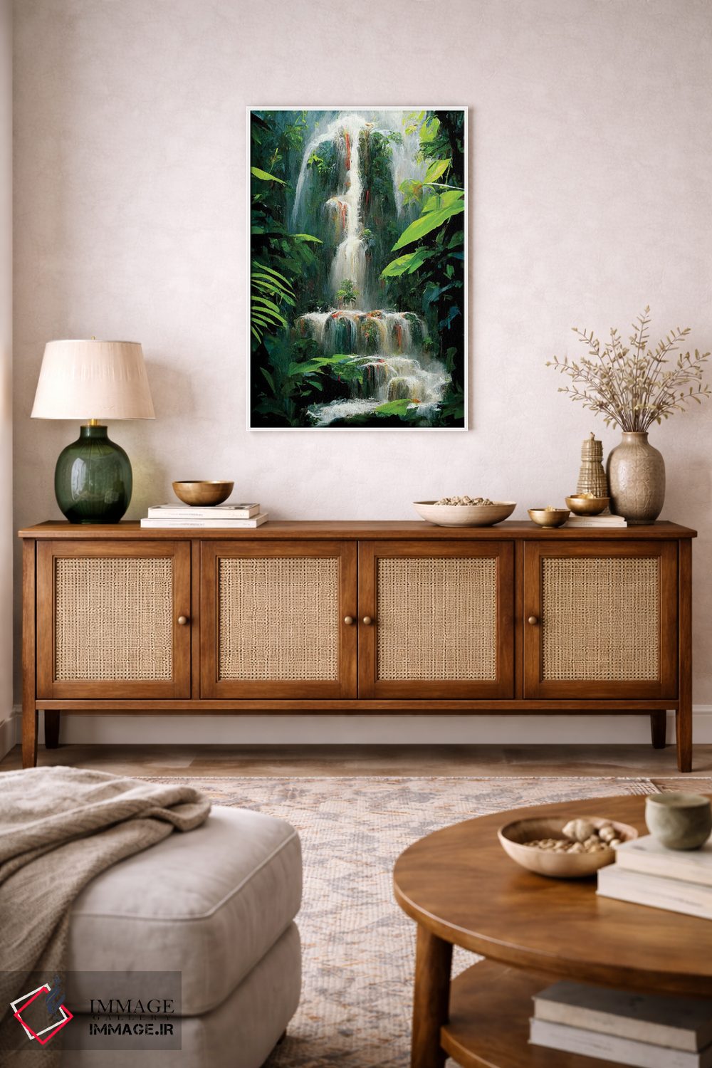 تابلو دکوراتیو آبشار جنگلی ۲ اثر مایک کیف - D2W