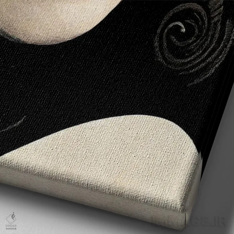 تابلو دکوراتیو پرتره زنانه اثر مایک کیف - نمای نزدیک بافت بوم