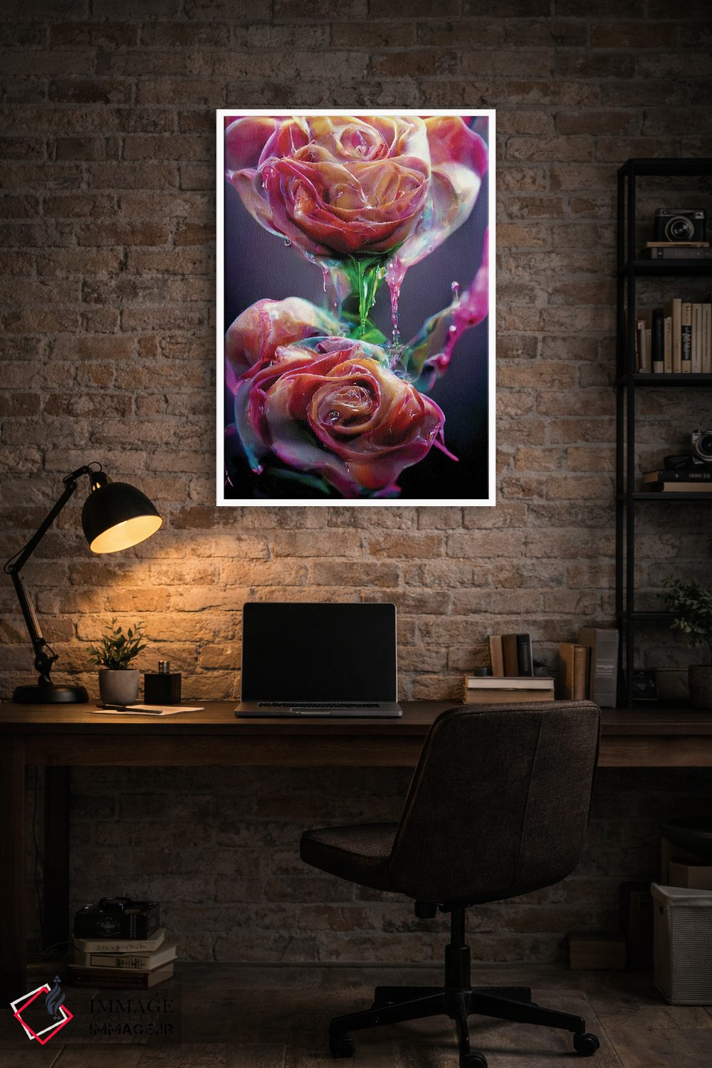 تابلو دکوراتیو رزهای قرمز پوشیده شده با شیره شیرین ۳ اثر مایک کیف - D4W