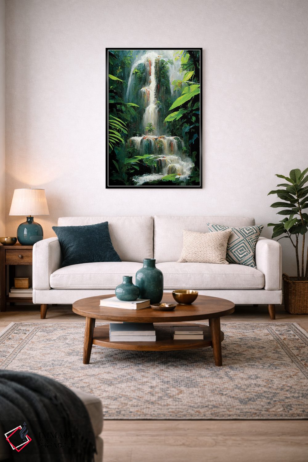 تابلو دکوراتیو آبشار جنگلی ۲ اثر مایک کیف - D5B