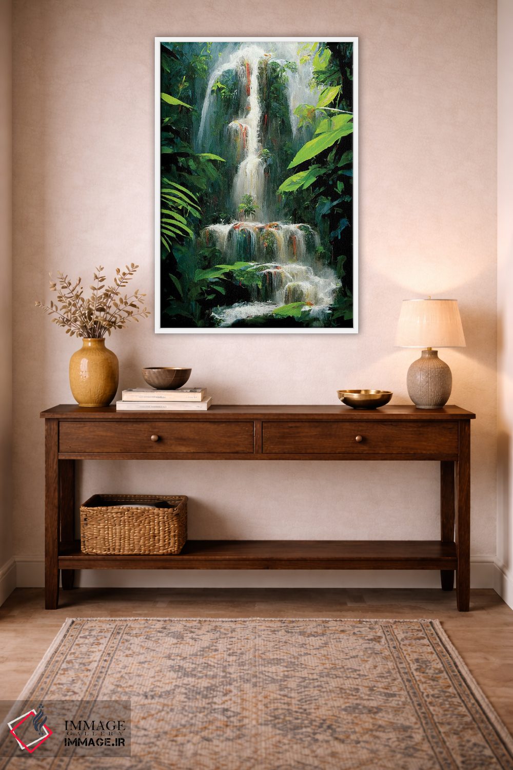 تابلو دکوراتیو آبشار جنگلی ۲ اثر مایک کیف - D3W