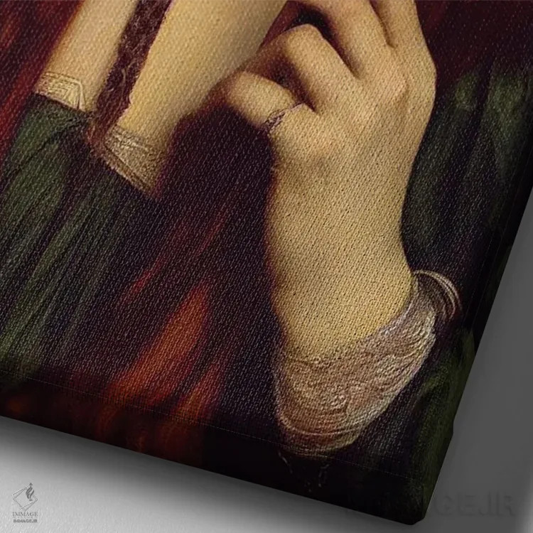 تابلو دکوراتیو نقاشی مادلنا اثر مایک کیف - نمای نزدیک بافت بوم