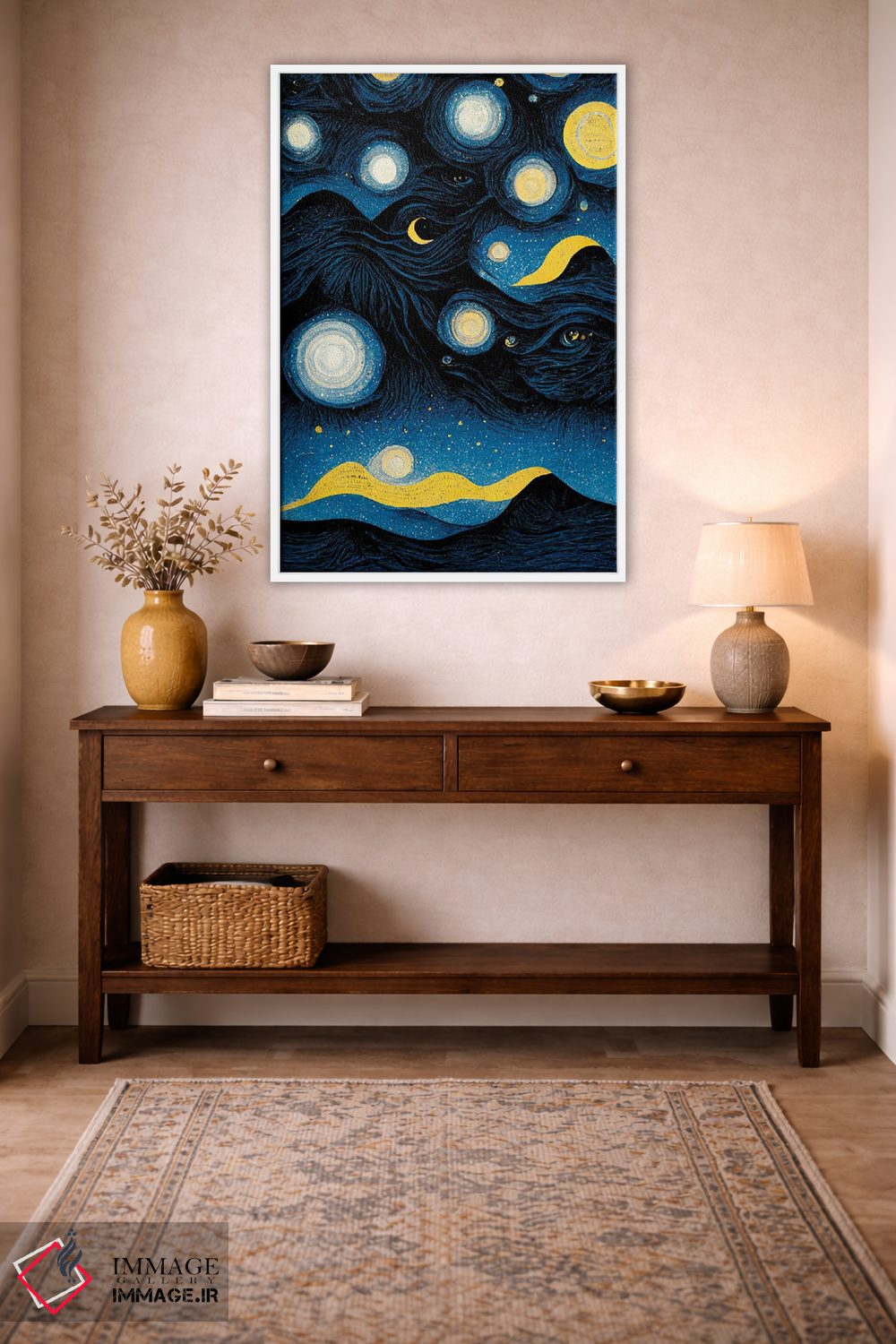 تابلو دکوراتیو شب پرستاره اثر مایک کیف - D2W