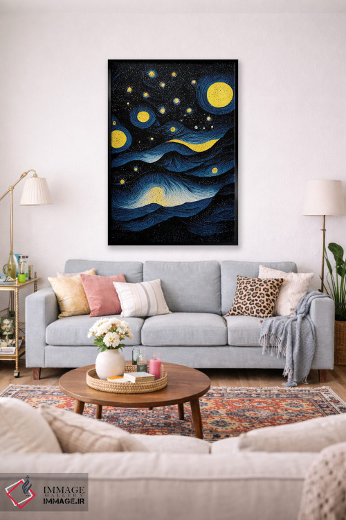 تابلو دکوراتیو شب پرستاره ۴ اثر مایک کیف - D1B