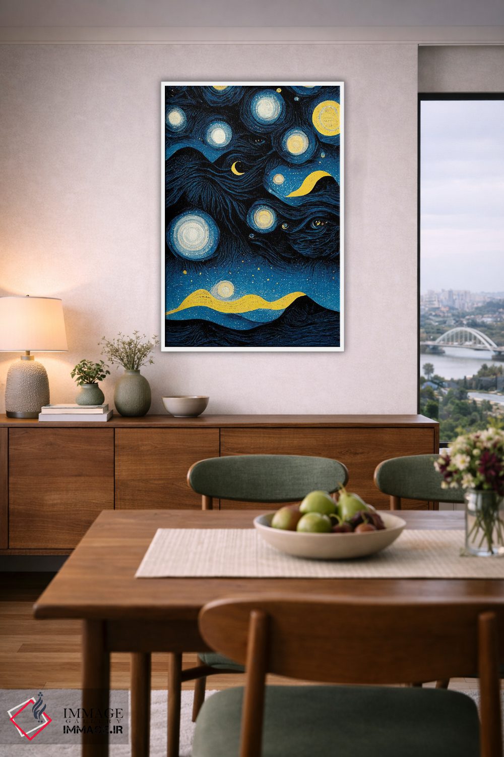 تابلو دکوراتیو شب پرستاره اثر مایک کیف - D6W