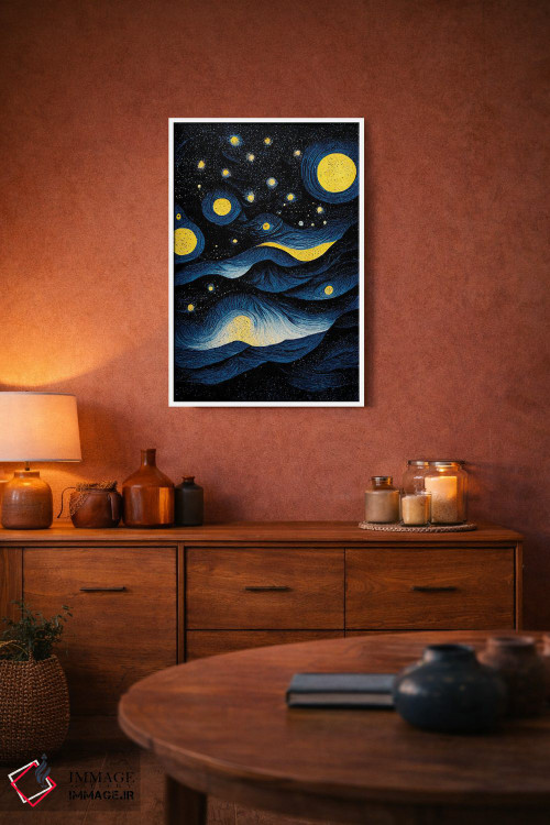 تابلو دکوراتیو شب پرستاره ۴ اثر مایک کیف - D3W