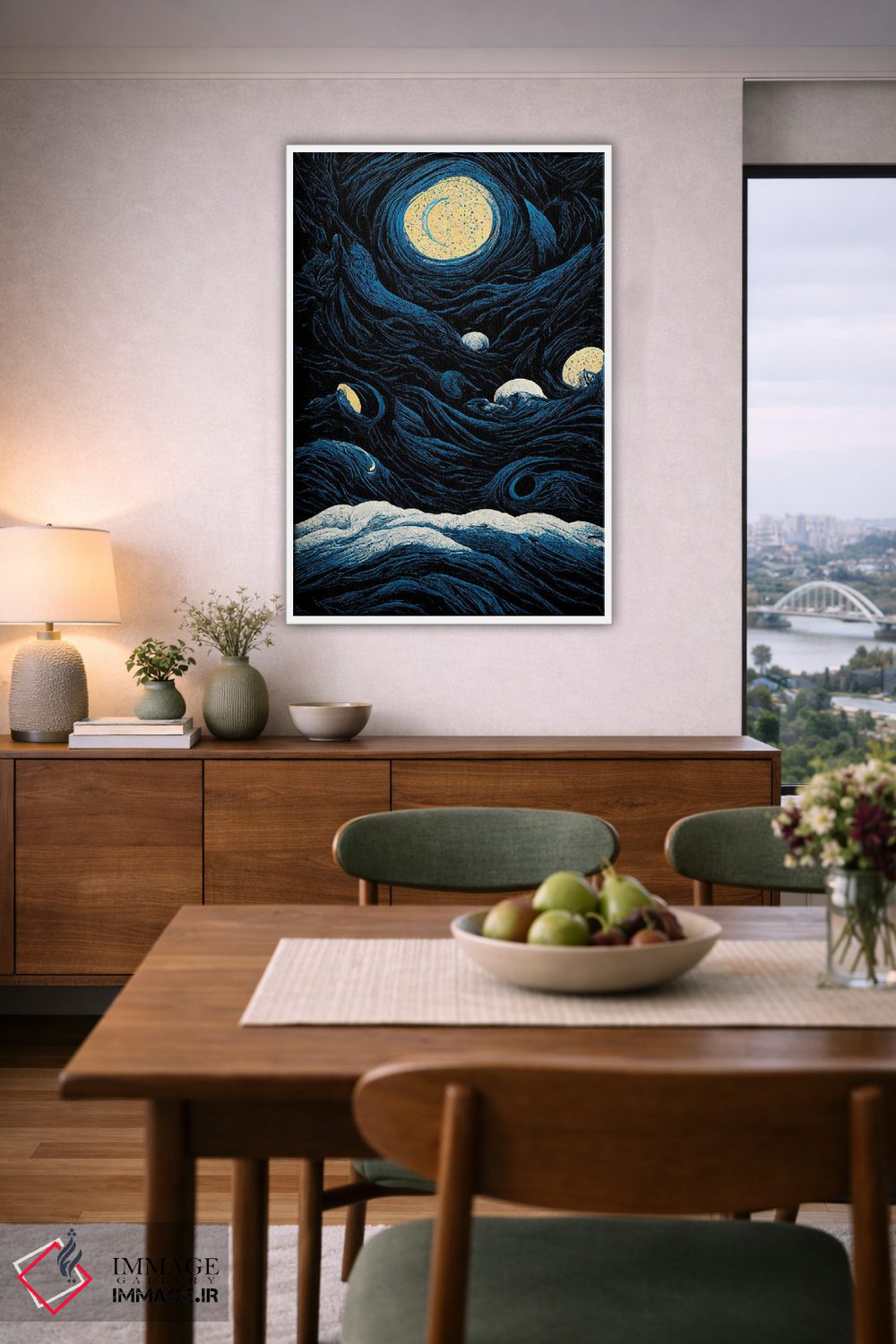 تابلو دکوراتیو شب پرستاره ۳ اثر مایک کیف - D5W