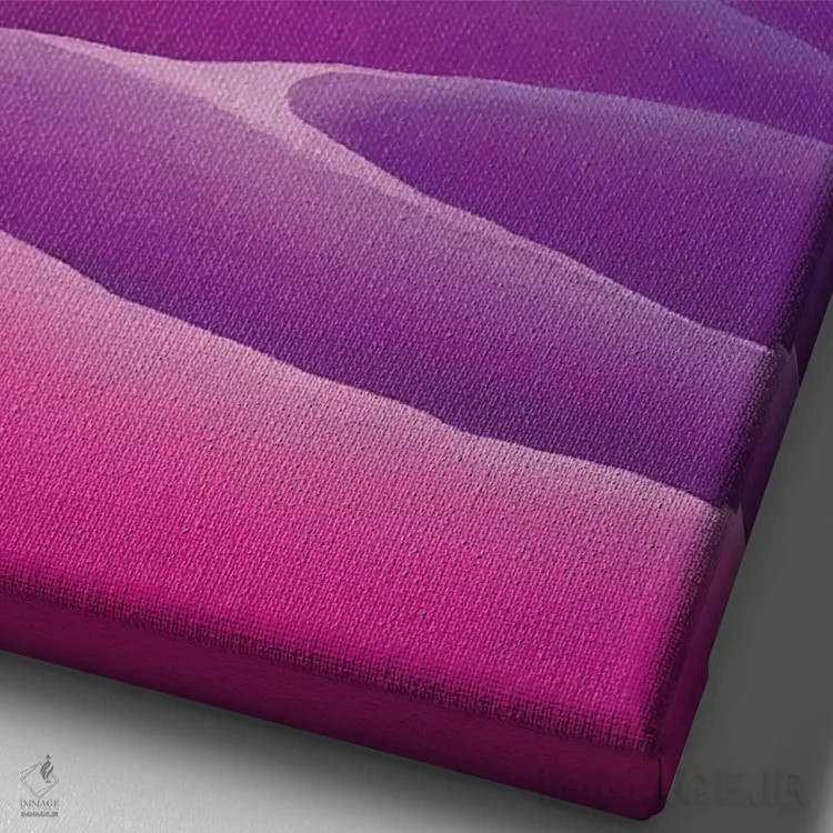 تابلو دکوراتیو بیابان صورتی ۳ اثر مایک کیف - نمای نزدیک بافت بوم