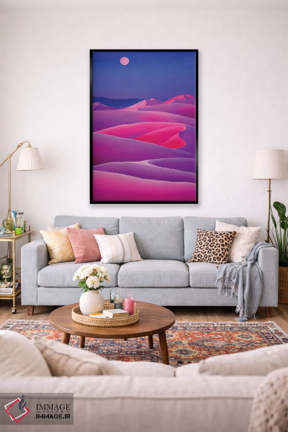 تابلو دکوراتیو بیابان صورتی ۳ اثر مایک کیف - D1B