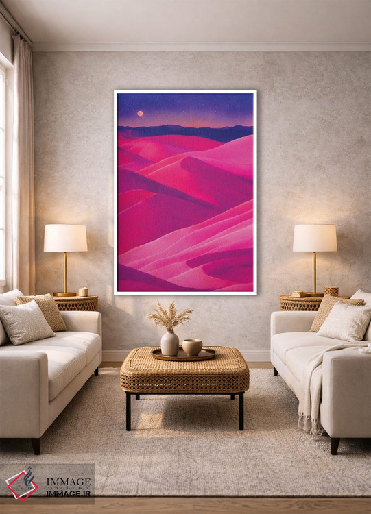 تابلو دکوراتیو بیابان صورتی اثر مایک کیف - D1W