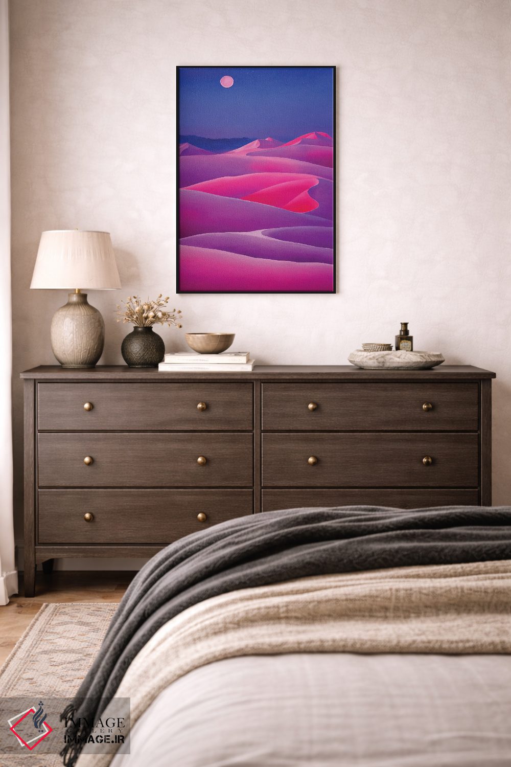 تابلو دکوراتیو بیابان صورتی ۳ اثر مایک کیف - D4B