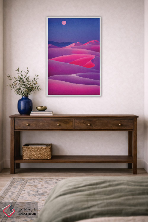 تابلو دکوراتیو بیابان صورتی ۳ اثر مایک کیف - D3W