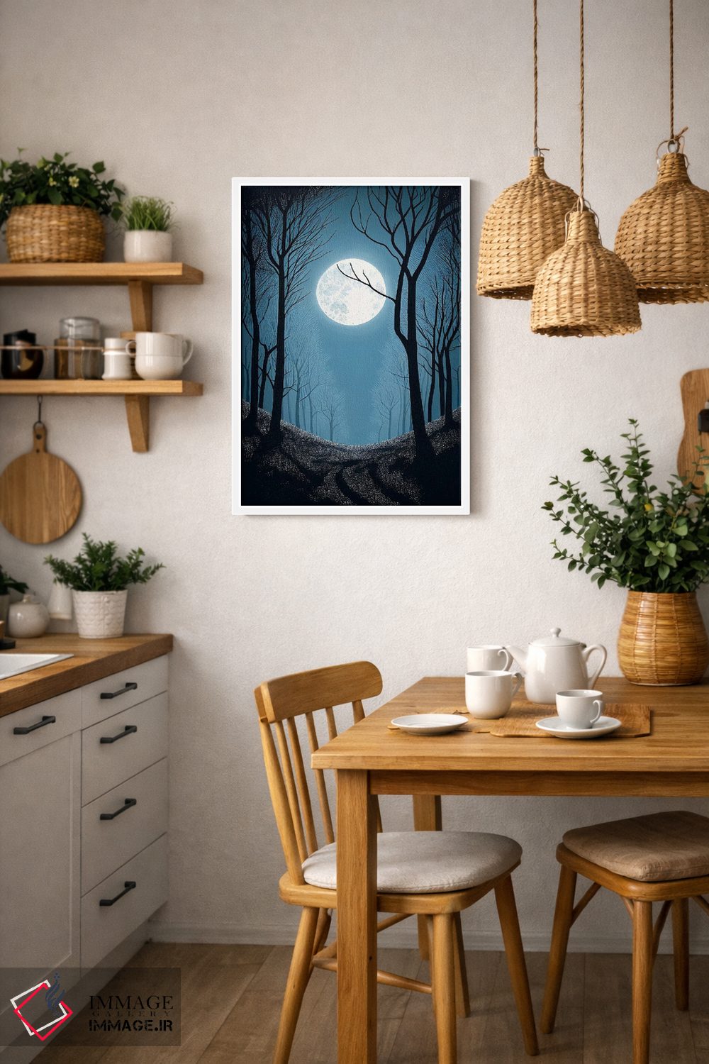 تابلو دکوراتیو جنگل مهتابی اثر مایک کیف - D2W