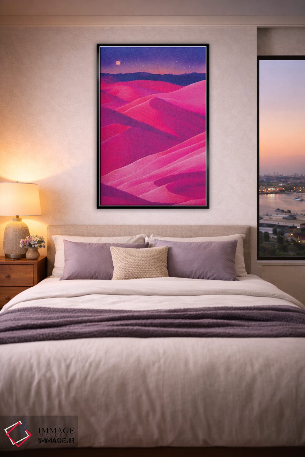 تابلو دکوراتیو بیابان صورتی اثر مایک کیف - D5B