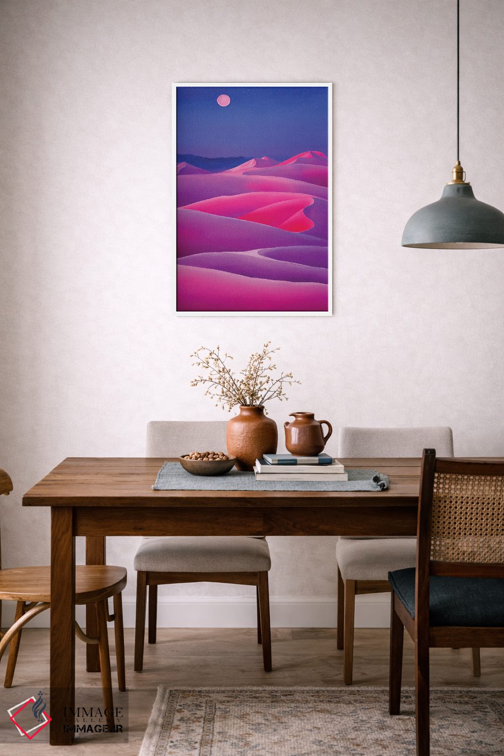 تابلو دکوراتیو بیابان صورتی ۳ اثر مایک کیف - D5W