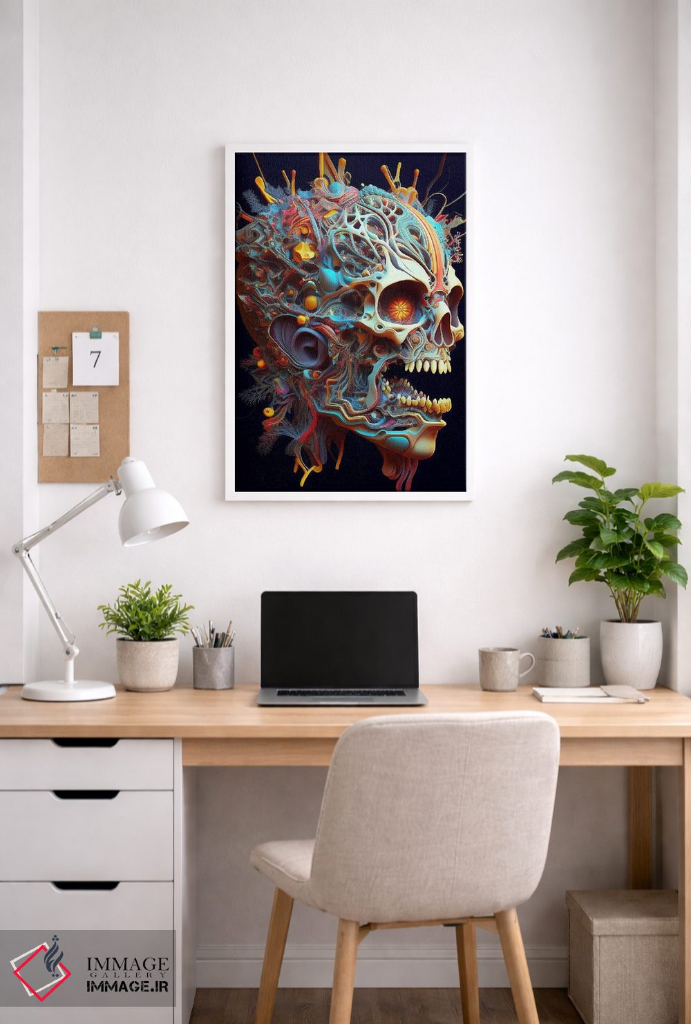 تابلو دکوراتیو پرتره سورئال جمجمه اثر مایک کیف - D4W