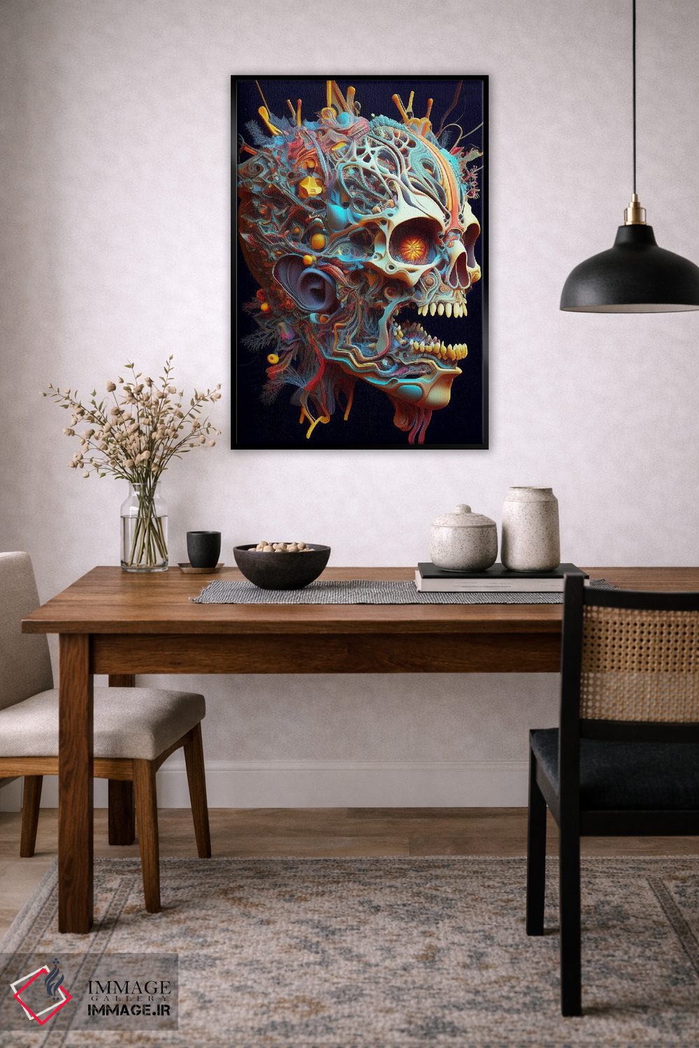 تابلو دکوراتیو پرتره سورئال جمجمه اثر مایک کیف - D6B