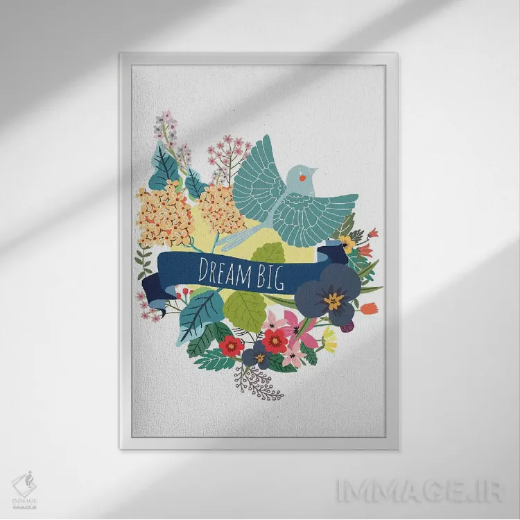 تابلو دکوراتیو رویای بزرگ اثر میا چارو - نمای قابدار سفید