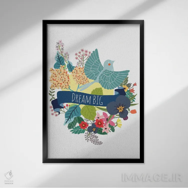 تابلو دکوراتیو رویای بزرگ اثر میا چارو - نمای قابدار مشکی