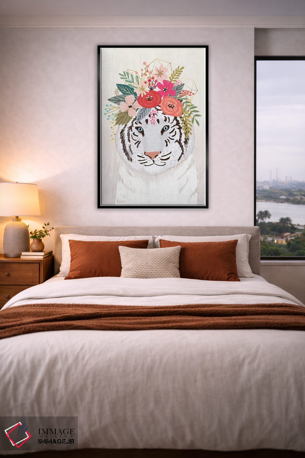 تابلو دکوراتیو ببر سفید اثر میا چارو - D5B