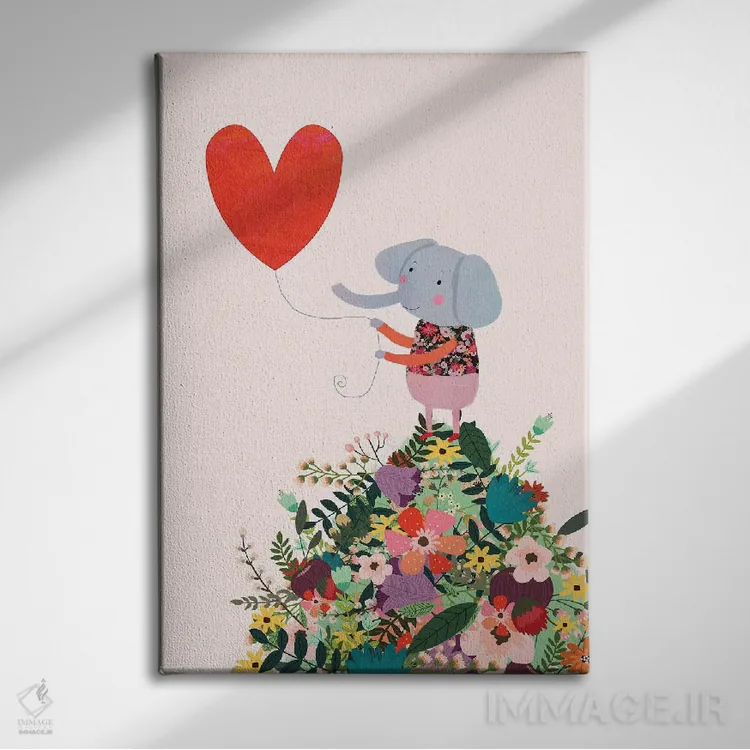 تابلو دکوراتیو قلب فیل اثر میا چارو - نمای روبهرو روی دیوار
