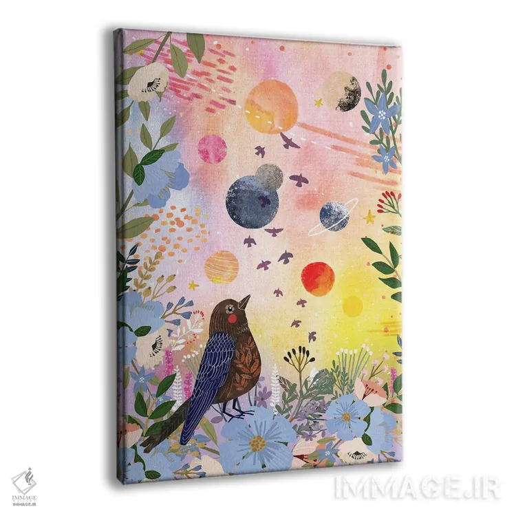 تابلو دکوراتیو شب باغ اثر میا چارو - نمای پرسپکتیو محصول