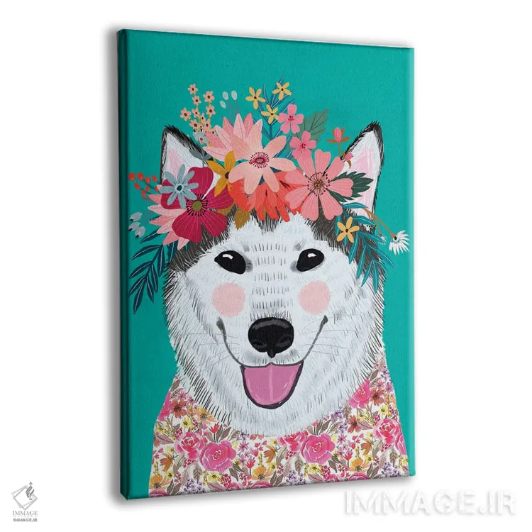 تابلو دکوراتیو هاسکی اثر میا چارو - نمای پرسپکتیو محصول