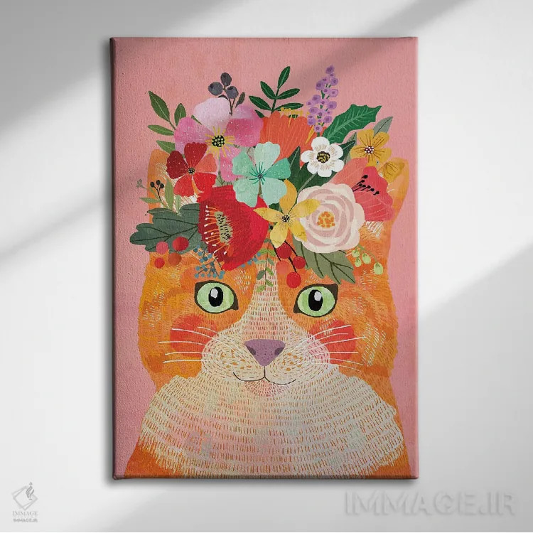 تابلو دکوراتیو گربه رازآلود اثر میا چارو - نمای روبهرو روی دیوار
