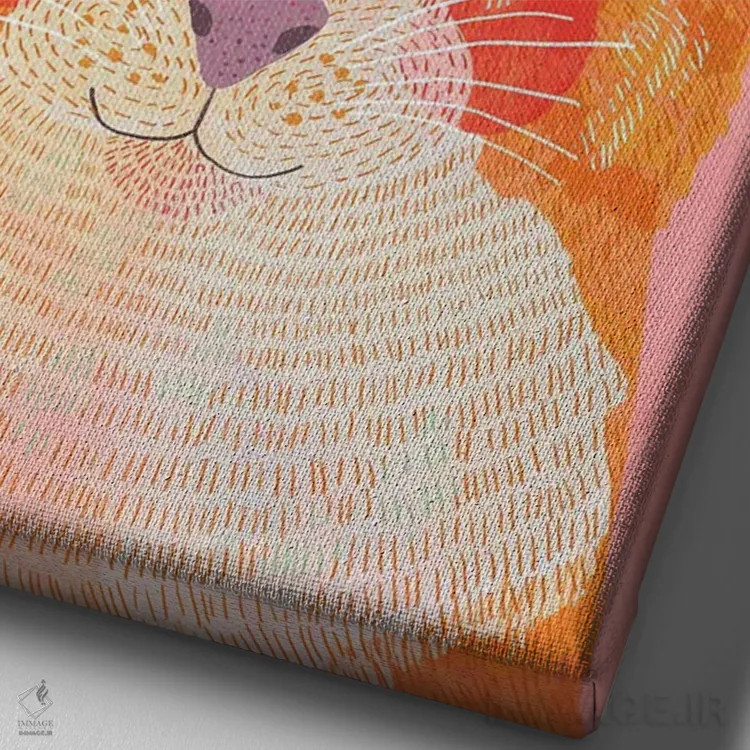 تابلو دکوراتیو گربه رازآلود اثر میا چارو - نمای نزدیک بافت بوم