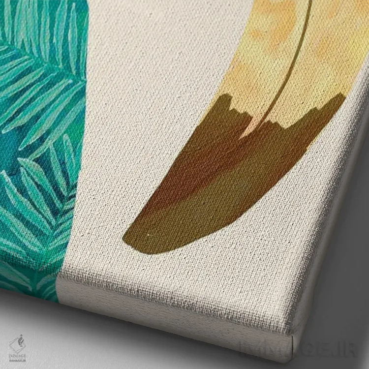 تابلو دکوراتیو فلامینگو اثر میا چارو - نمای نزدیک بافت بوم