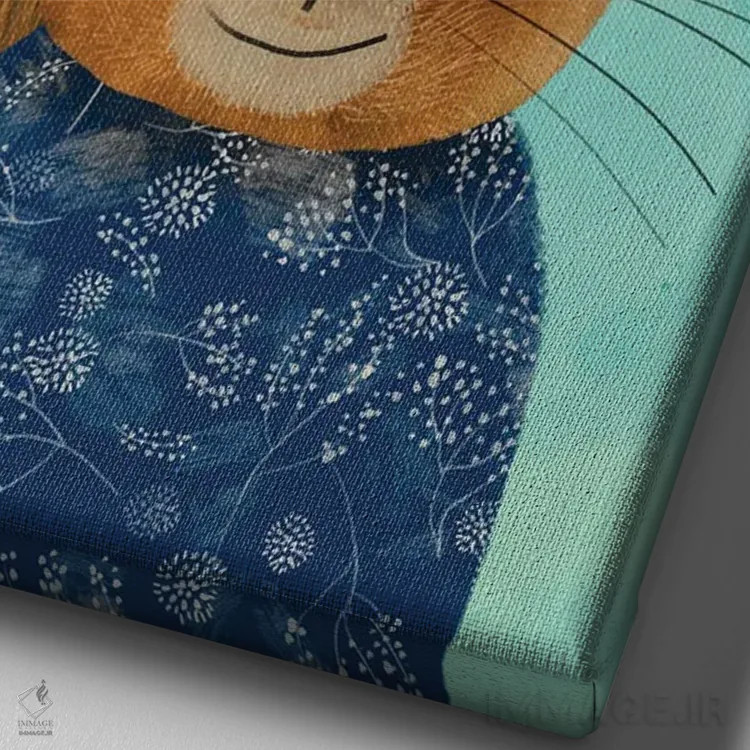 تابلو دکوراتیو سنجاب اثر میا چارو - نمای نزدیک بافت بوم