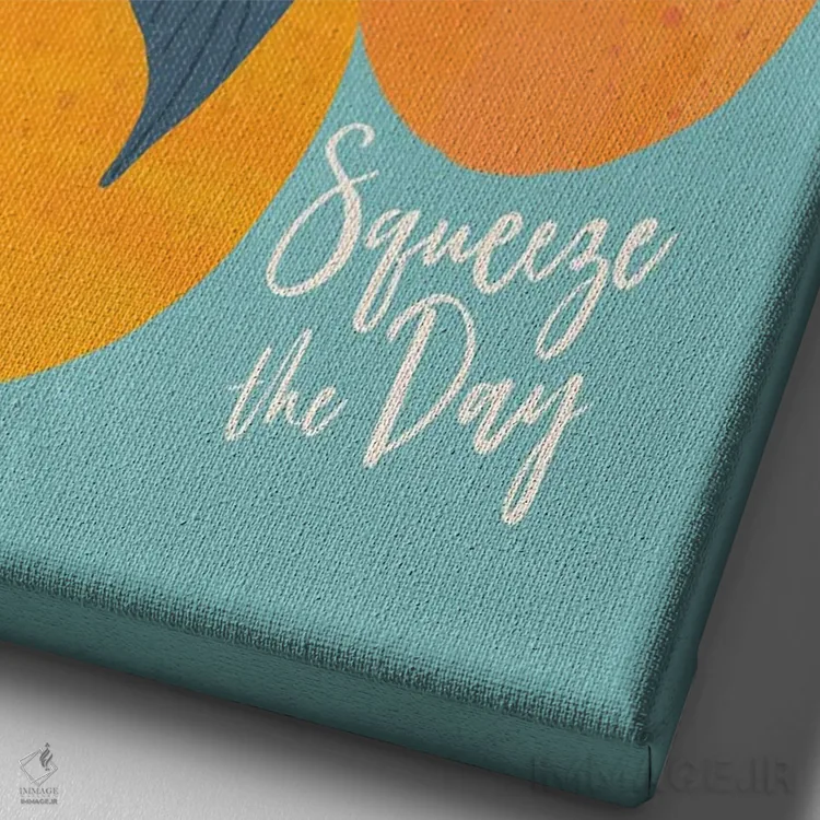 تابلو دکوراتیو پرتقال ها اثر میا چارو - نمای نزدیک بافت بوم