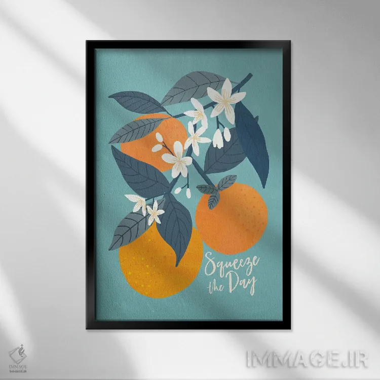 تابلو دکوراتیو پرتقال ها اثر میا چارو - نمای قابدار مشکی