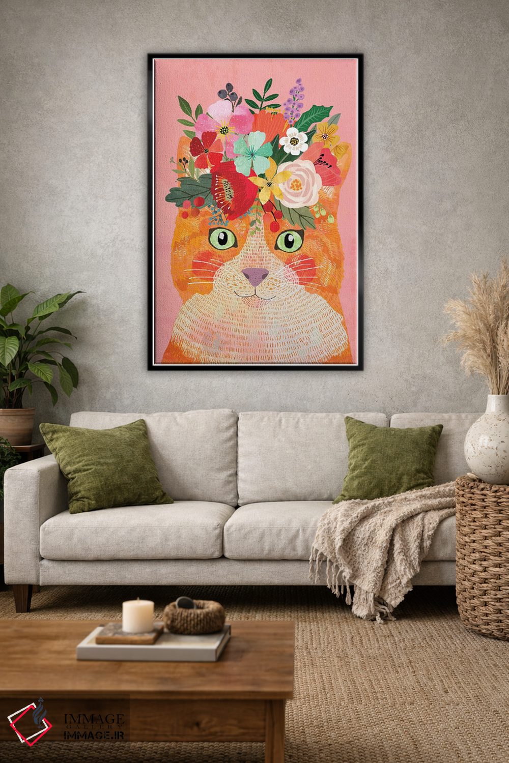 تابلو دکوراتیو گربه رازآلود اثر میا چارو - D2B