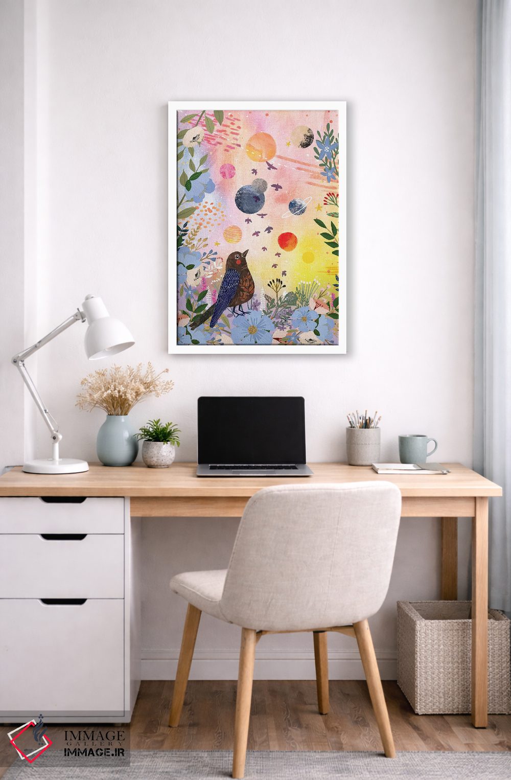 تابلو دکوراتیو شب باغ اثر میا چارو - D6W