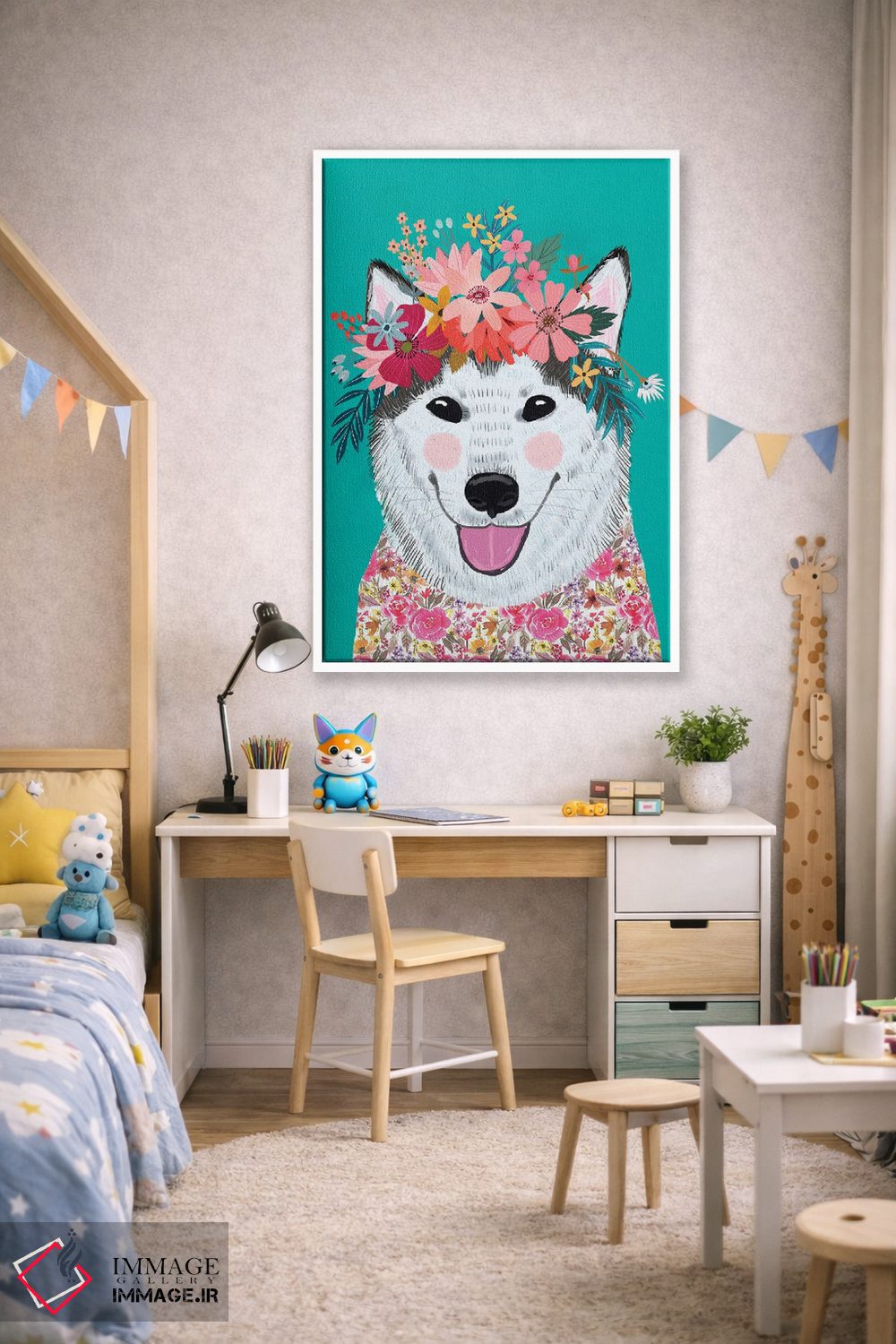 تابلو دکوراتیو هاسکی اثر میا چارو - D1W