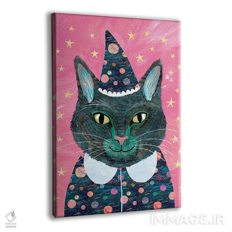 تابلو دکوراتیو گربه سیاه اثر میا چارو - نمای پرسپکتیو محصول