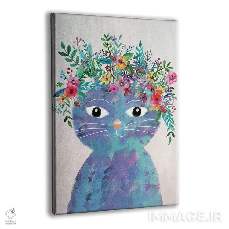 تابلو دکوراتیو گربه گل دوم اثر میا چارو - نمای پرسپکتیو محصول