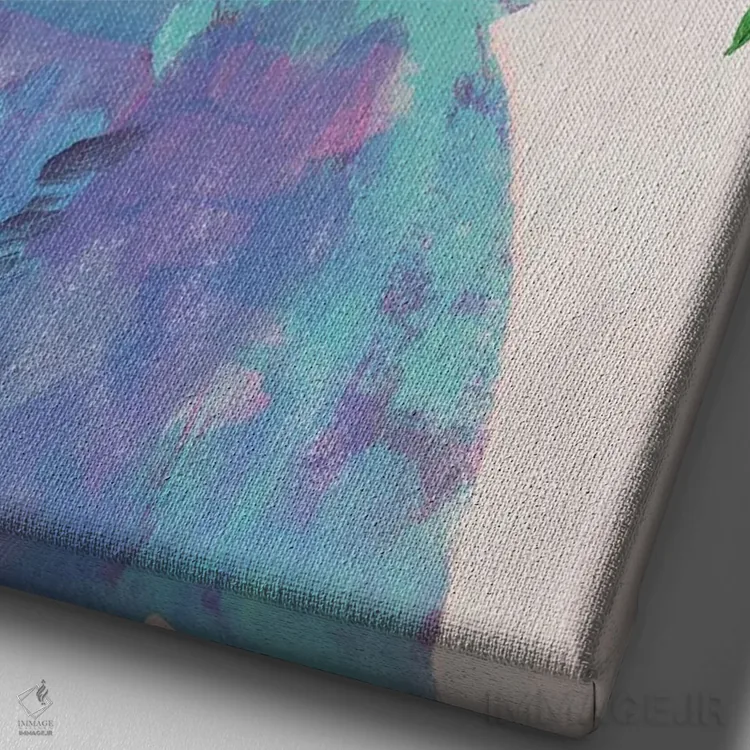 تابلو دکوراتیو گربه گل دوم اثر میا چارو - نمای نزدیک بافت بوم