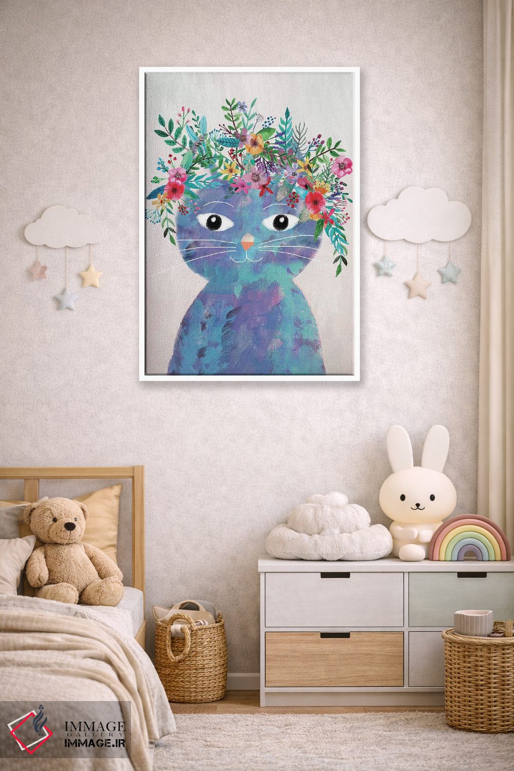تابلو دکوراتیو گربه گل دوم اثر میا چارو - D3W