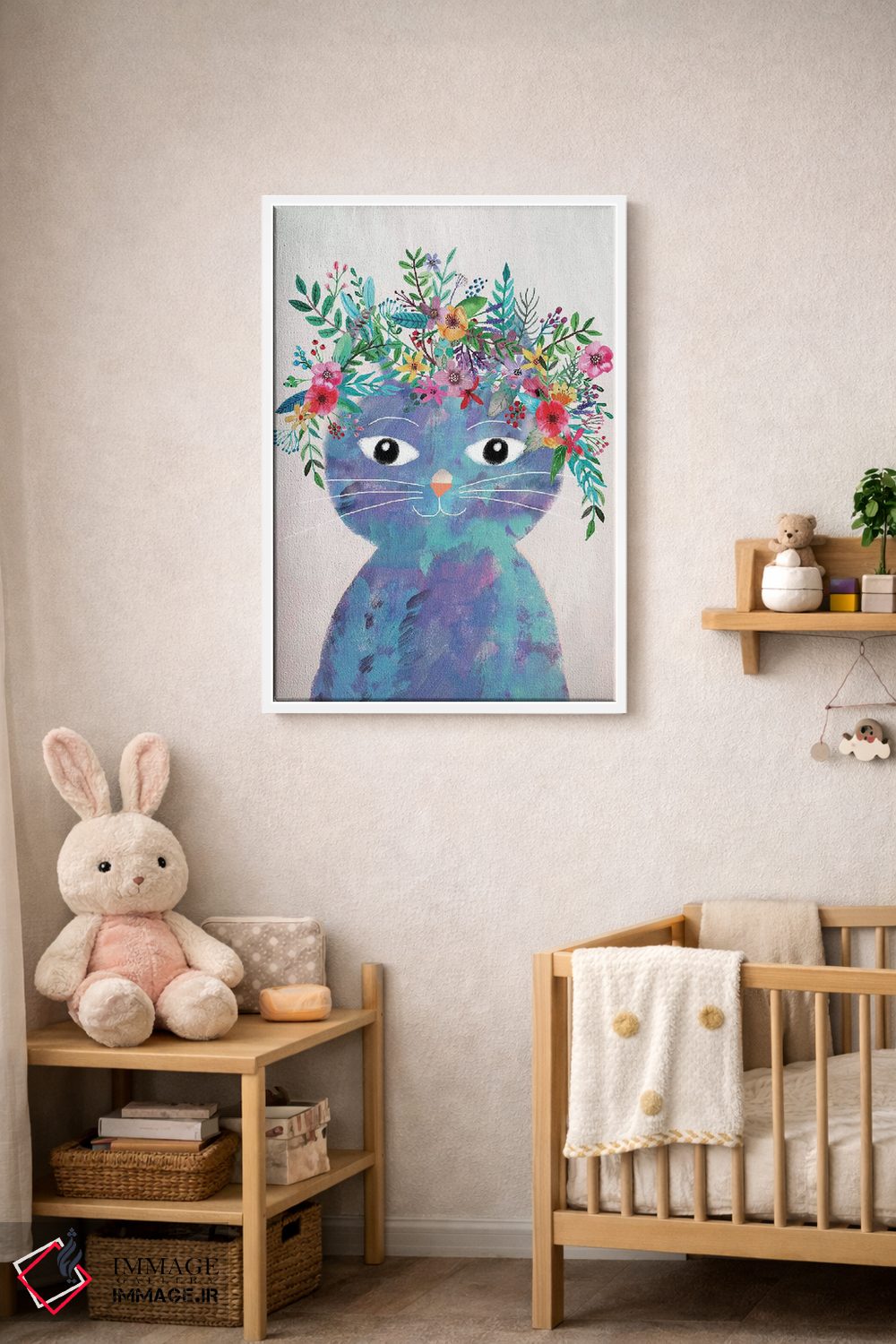 تابلو دکوراتیو گربه گل دوم اثر میا چارو - D2W