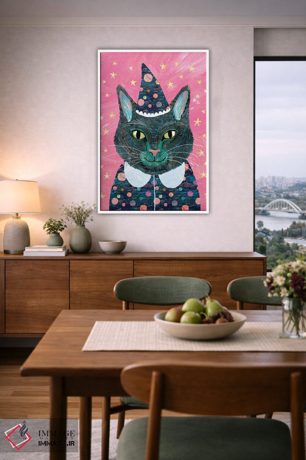 تابلو دکوراتیو گربه سیاه اثر میا چارو - D6W