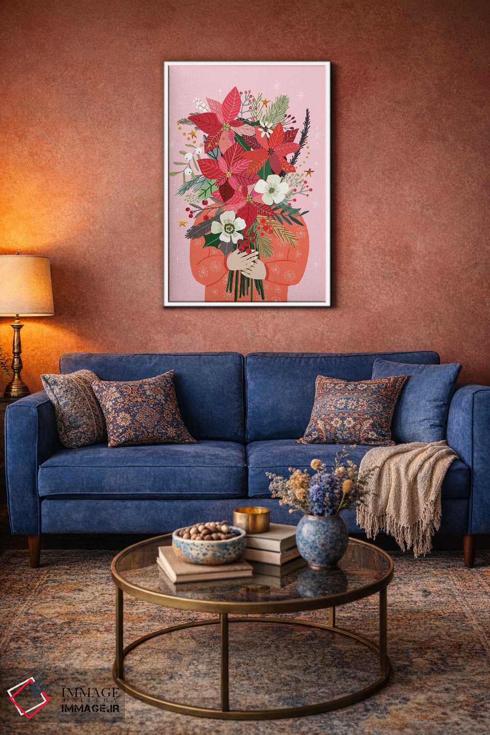 تابلو دکوراتیو دسته گل کریسمس اثر میا چارو - D2W