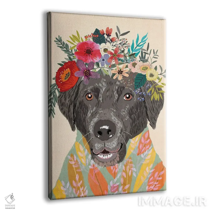 تابلو دکوراتیو لابرادور ۲ اثر میا چارو - نمای پرسپکتیو محصول