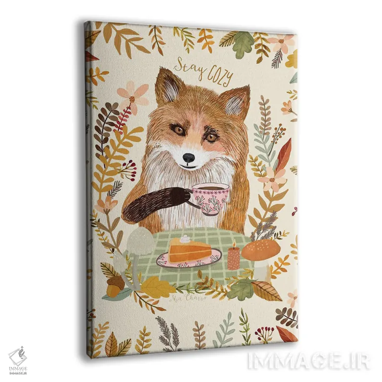 تابلو دکوراتیو چای روباه ۵ اثر میا چارو - نمای پرسپکتیو محصول