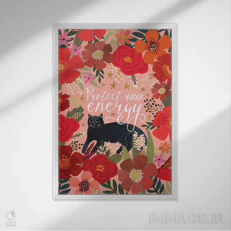 تابلو دکوراتیو انرژی اثر میا چارو - نمای قابدار سفید