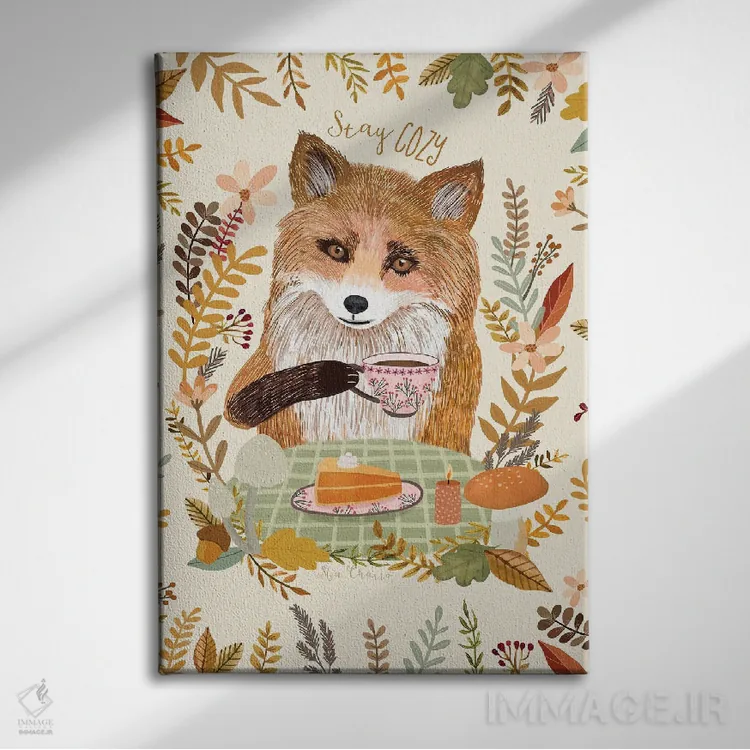 تابلو دکوراتیو چای روباه ۵ اثر میا چارو - نمای روبهرو روی دیوار